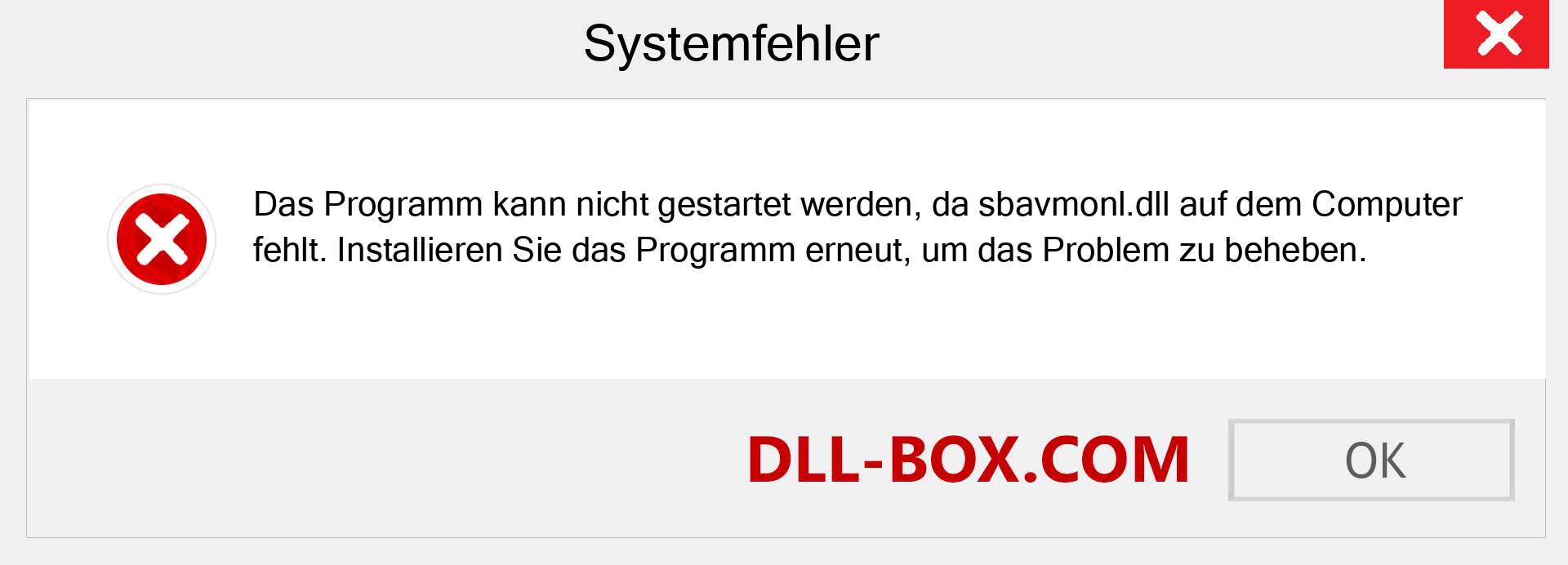 sbavmonl.dll-Datei fehlt?. Download für Windows 7, 8, 10 - Fix sbavmonl dll Missing Error unter Windows, Fotos, Bildern