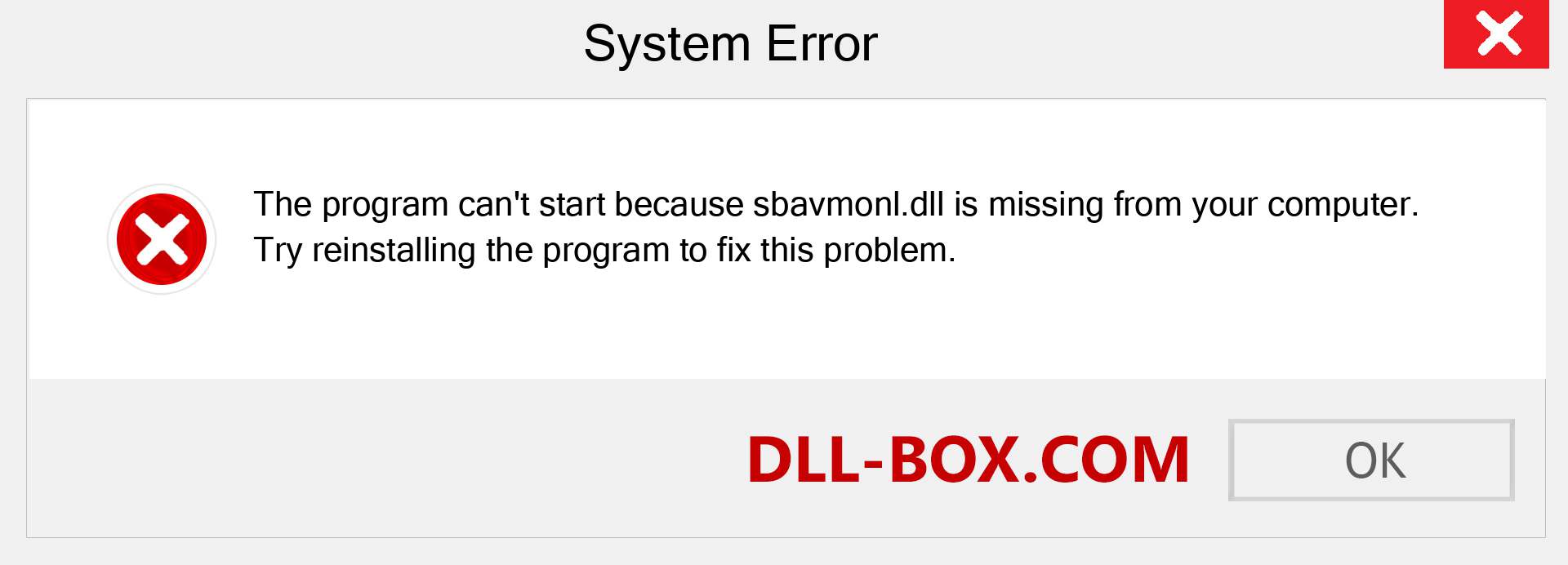  sbavmonl.dll file is missing?. Download for Windows 7, 8, 10 - Fix  sbavmonl dll Missing Error on Windows, photos, images